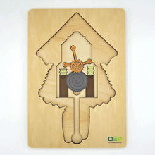 Laden Sie das Bild in den Galerie-Viewer, Blick-Durch-Puzzle: Schwarzwälder Kuckucksuhr dritte Puzzleebene Kuckucksuhr Innenleben