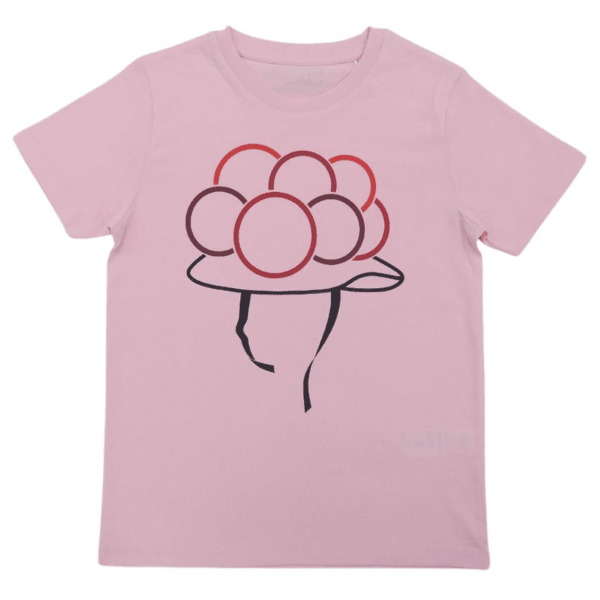 T-Shirt Kinder Mädchen in rosa mit Bollenhut-Motiv Frontansicht